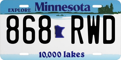 MN license plate 868RWD