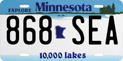 MN license plate 868SEA