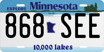 MN license plate 868SEE