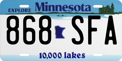MN license plate 868SFA