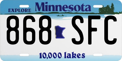 MN license plate 868SFC