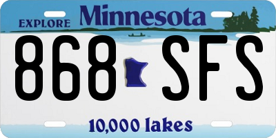 MN license plate 868SFS