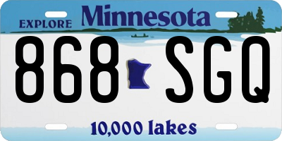 MN license plate 868SGQ