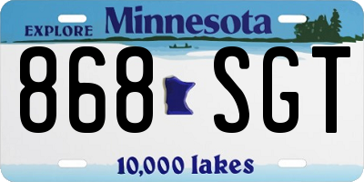 MN license plate 868SGT