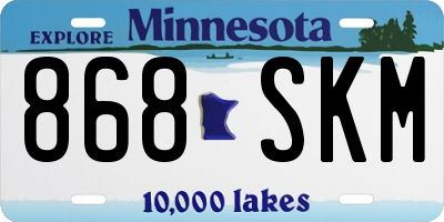 MN license plate 868SKM