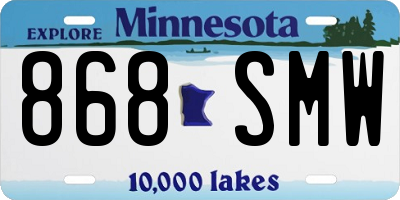 MN license plate 868SMW