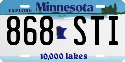 MN license plate 868STI