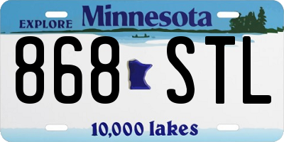 MN license plate 868STL