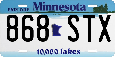 MN license plate 868STX