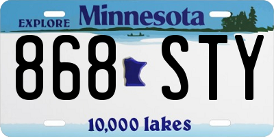 MN license plate 868STY