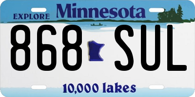 MN license plate 868SUL