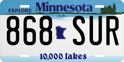 MN license plate 868SUR