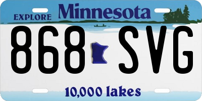 MN license plate 868SVG