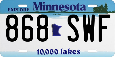 MN license plate 868SWF