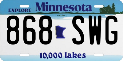 MN license plate 868SWG