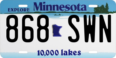 MN license plate 868SWN