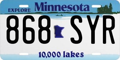 MN license plate 868SYR