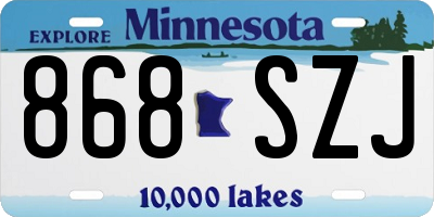 MN license plate 868SZJ