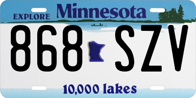 MN license plate 868SZV