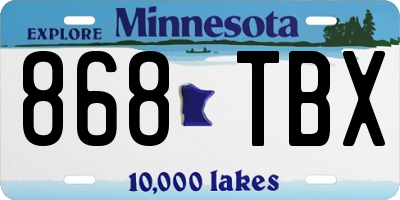 MN license plate 868TBX
