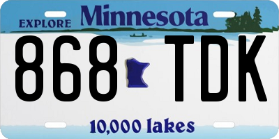 MN license plate 868TDK