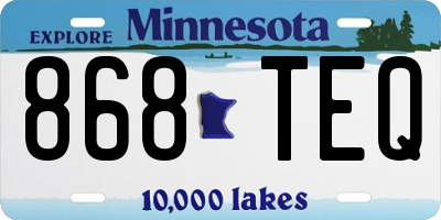 MN license plate 868TEQ