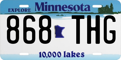 MN license plate 868THG