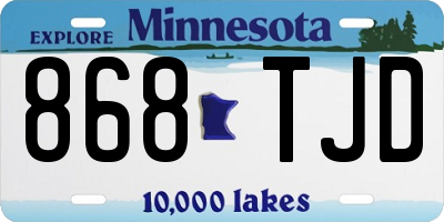 MN license plate 868TJD