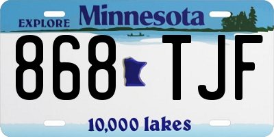 MN license plate 868TJF