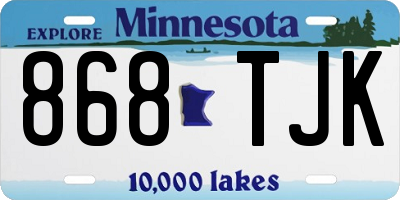 MN license plate 868TJK