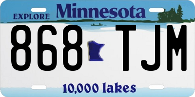 MN license plate 868TJM