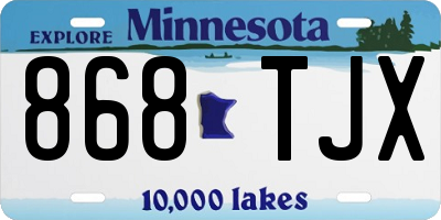 MN license plate 868TJX