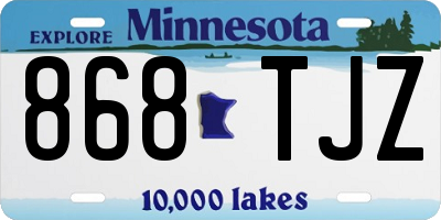 MN license plate 868TJZ