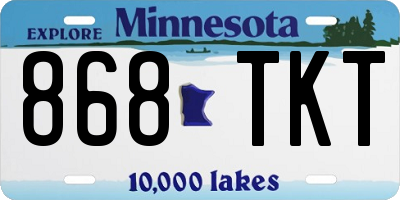 MN license plate 868TKT