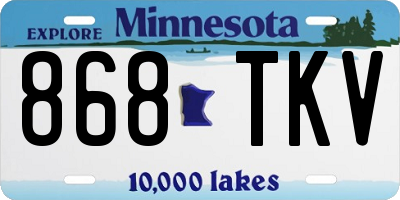 MN license plate 868TKV