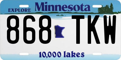 MN license plate 868TKW