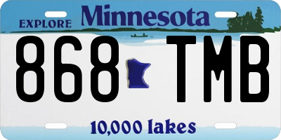 MN license plate 868TMB