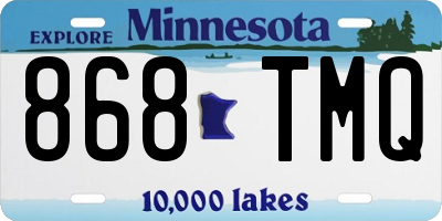 MN license plate 868TMQ