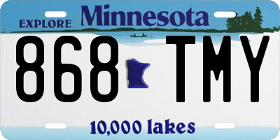 MN license plate 868TMY