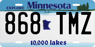 MN license plate 868TMZ