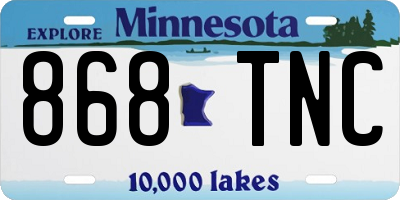 MN license plate 868TNC