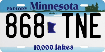 MN license plate 868TNE