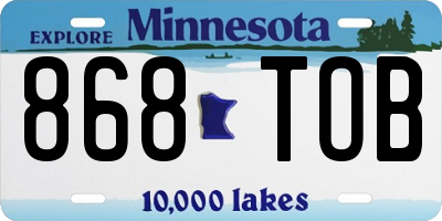 MN license plate 868TOB