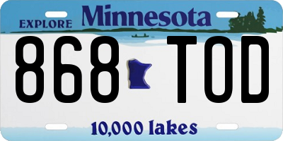 MN license plate 868TOD