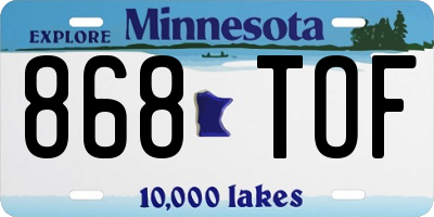 MN license plate 868TOF