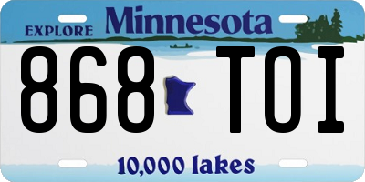 MN license plate 868TOI