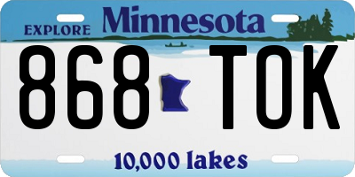 MN license plate 868TOK