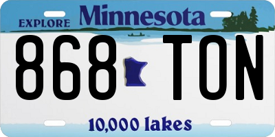 MN license plate 868TON