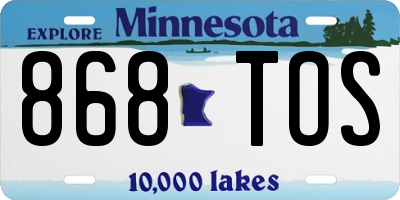 MN license plate 868TOS