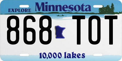 MN license plate 868TOT